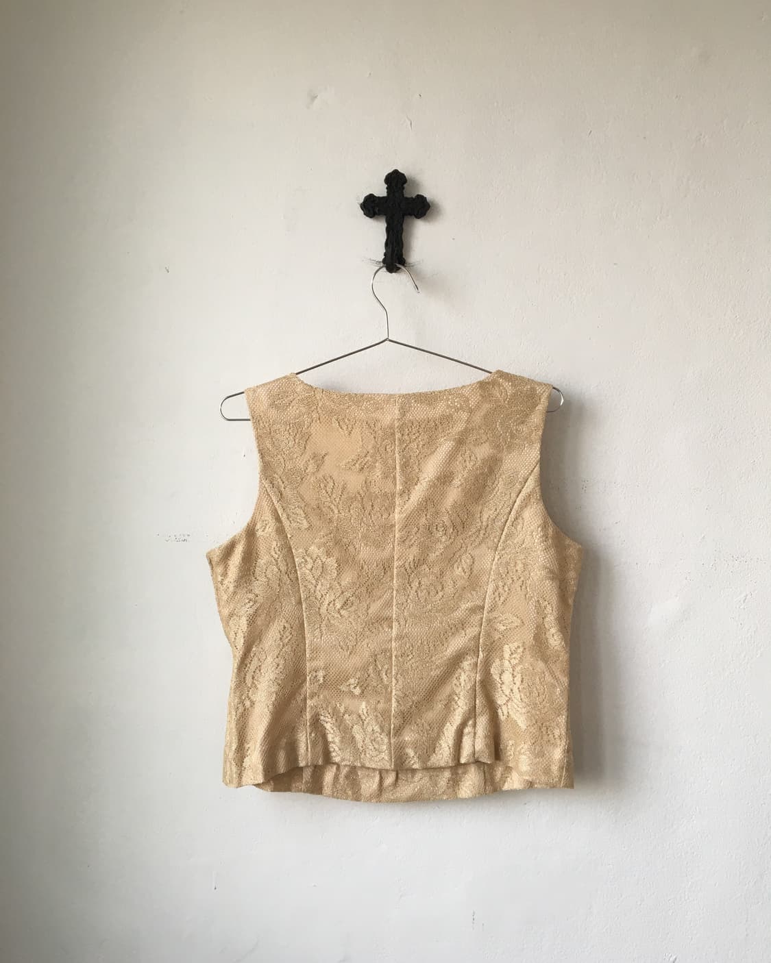 Glitter pattern lace sleeveless 상품이미지3