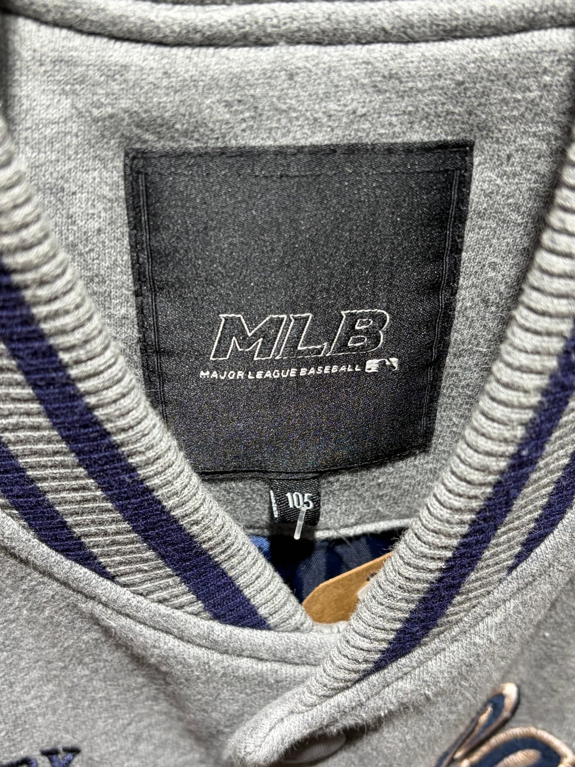 XL MLB 뉴욕양키스 빅패치 배색 코튼 바시티 상품이미지6