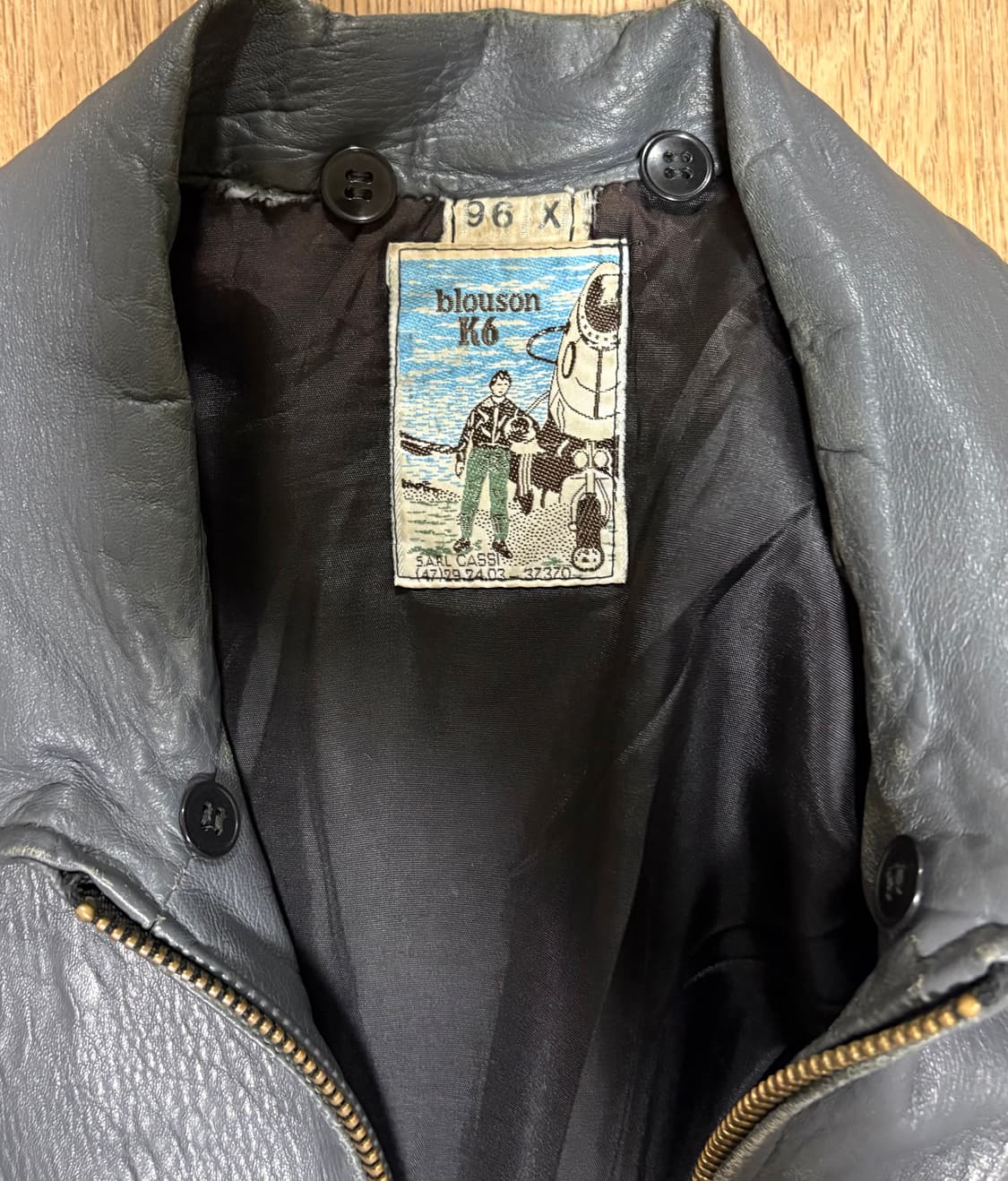 80s 프랑스군 레더 플라이트 자켓 상품이미지2