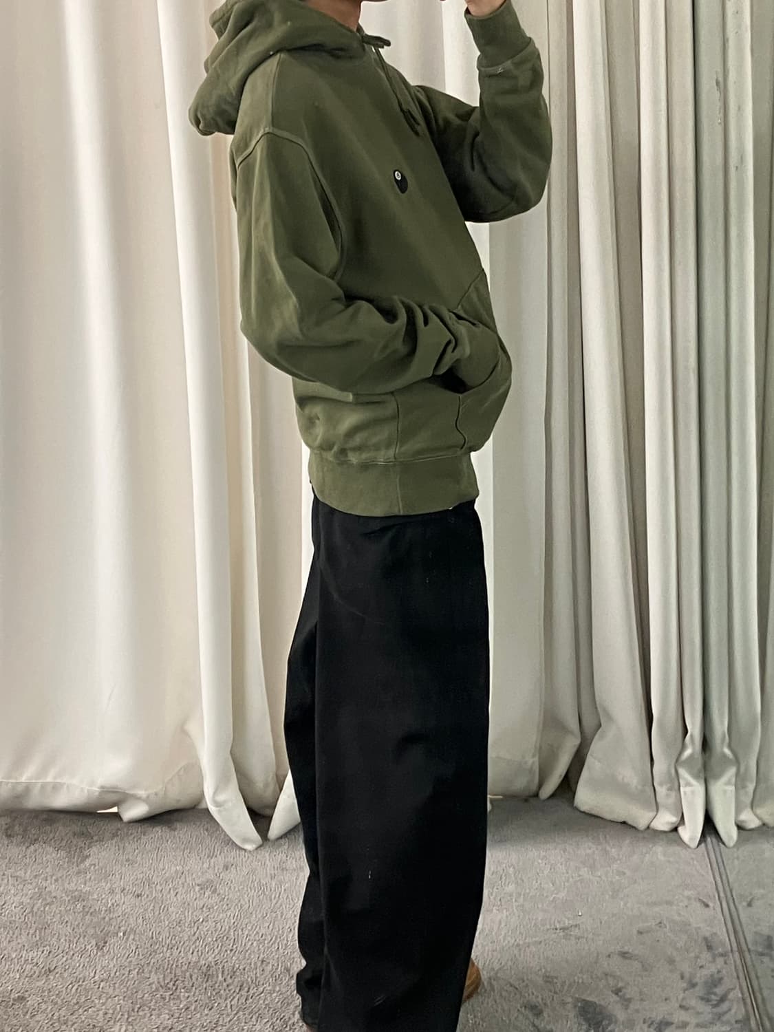 스투시 카키 8볼 후드티 M 상품이미지7