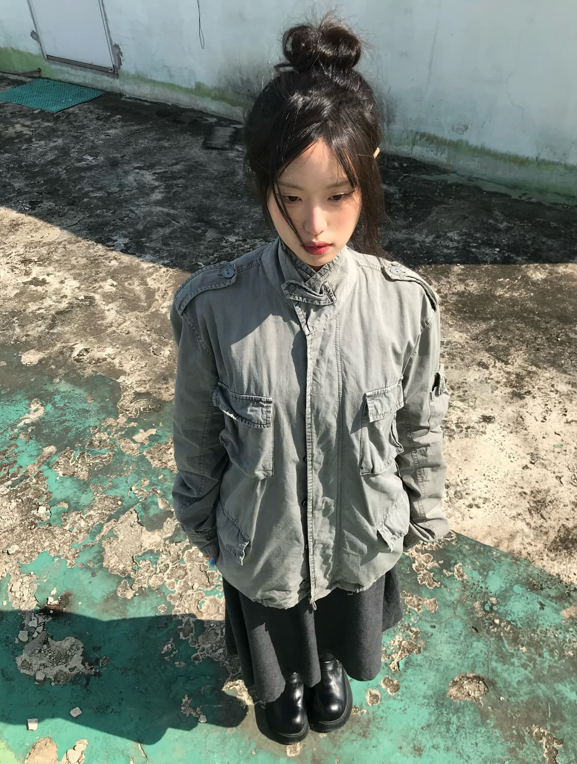 Adolfo Dominguez 빈티지 그레이 밀리터리 라이트 자켓 상품이미지8