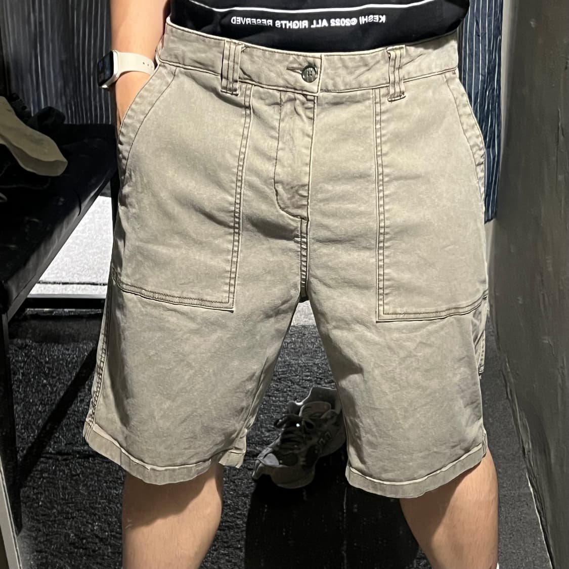 버커루 피그먼트 카키 워크웨어 카펜터 코튼블렌드 버뮤다 반바지 하프팬츠  상품이미지1