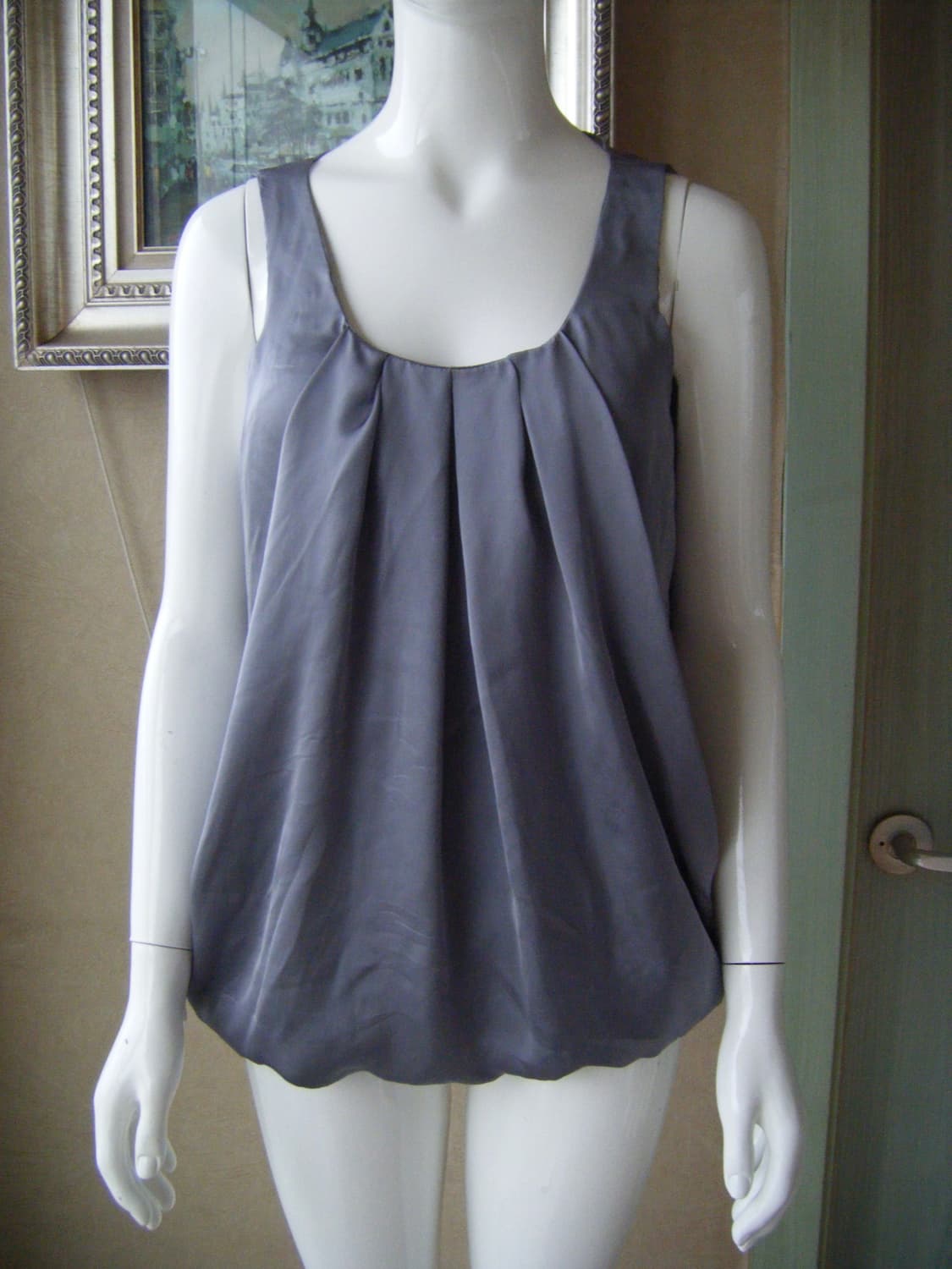 Shiny Pleated Blouse – H&M vintage 상품이미지3