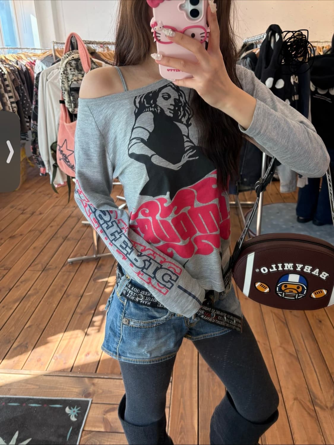 히스테릭글래머 그레이 트랙 롱슬리브 상품이미지1