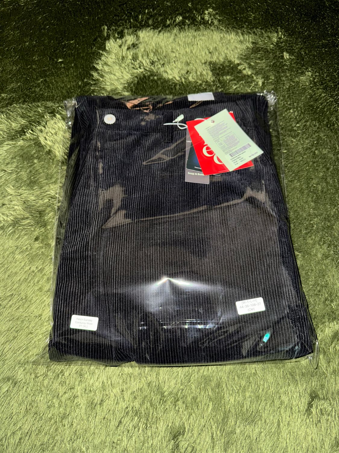 [XL] Fetch 페치 선데이 자수 로고 코듀로이 워크 팬츠 블랙 상품이미지10