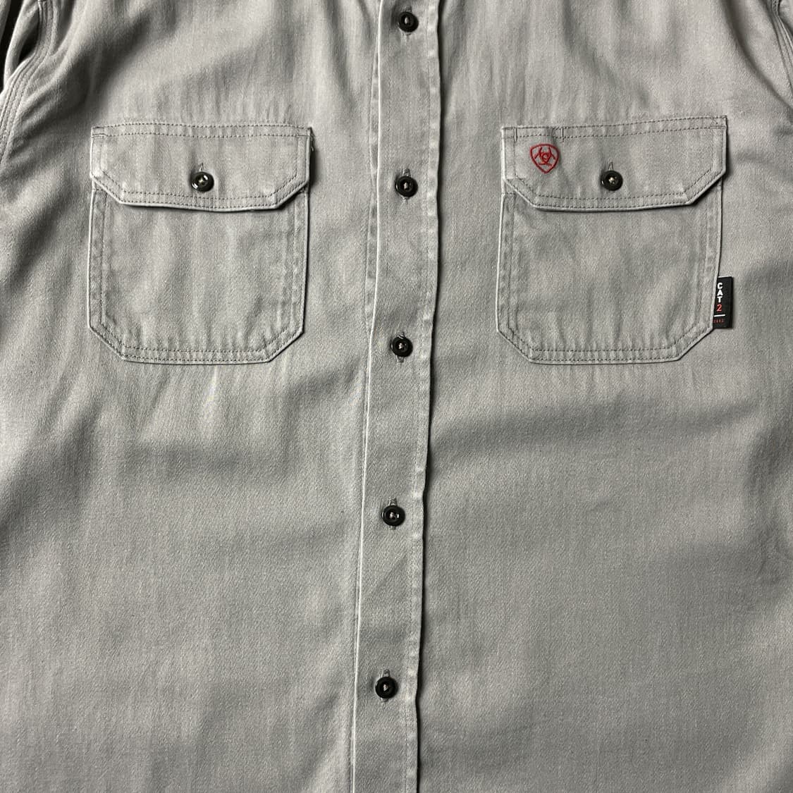 ARIAT 빈티지 라이트 그레이 코튼 워크 셔츠 A00589 상품이미지3