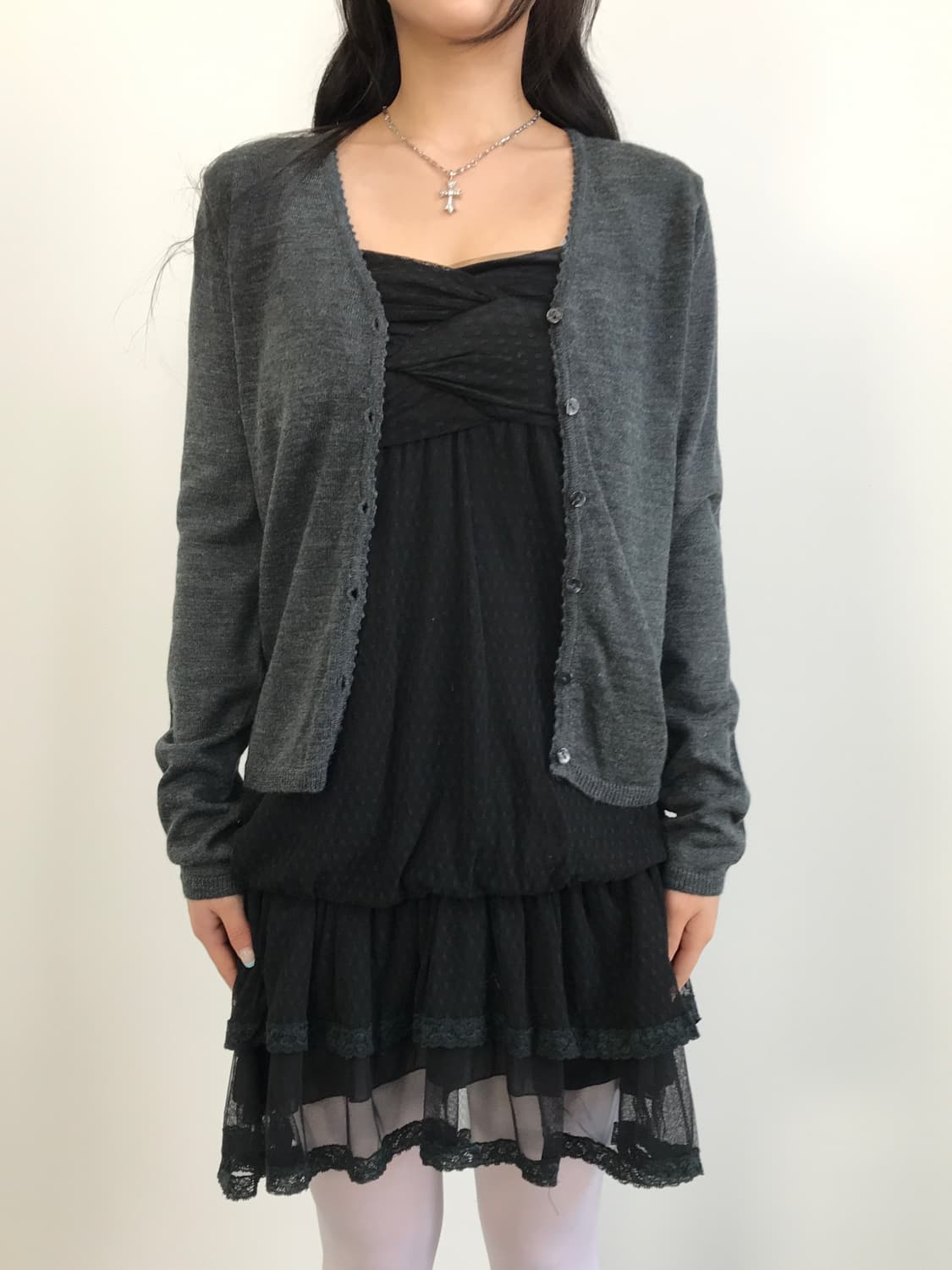 Jpn Gray Acrylic Cardigans 상품이미지3