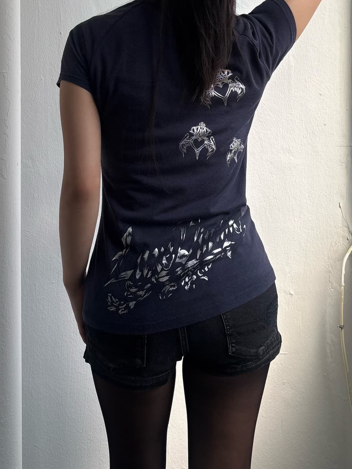 Vintage Navy Heart Graphic T-shirt 상품이미지6