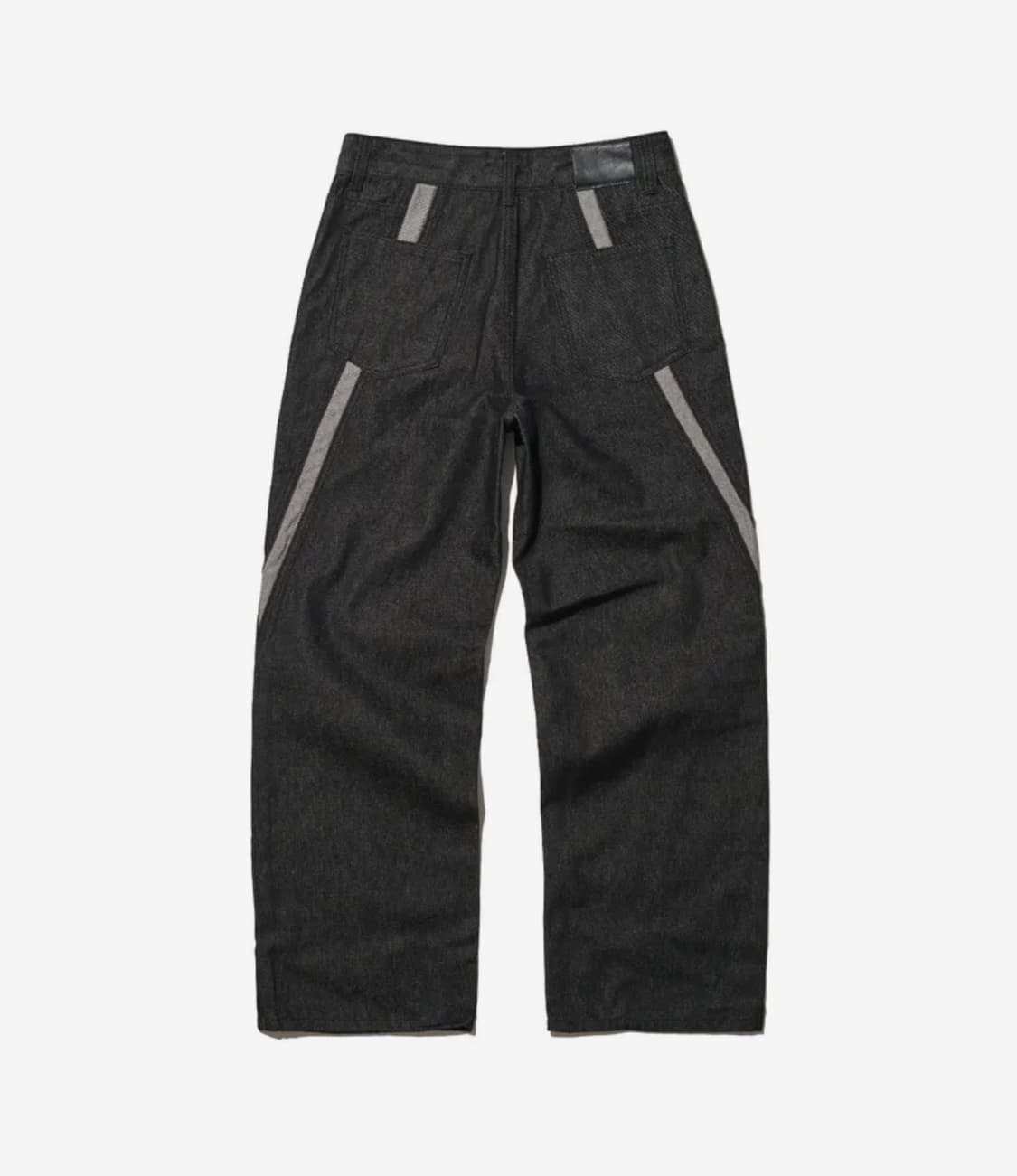 애드오프 컬라인 와이드 데님팬츠 블랙 상품이미지2