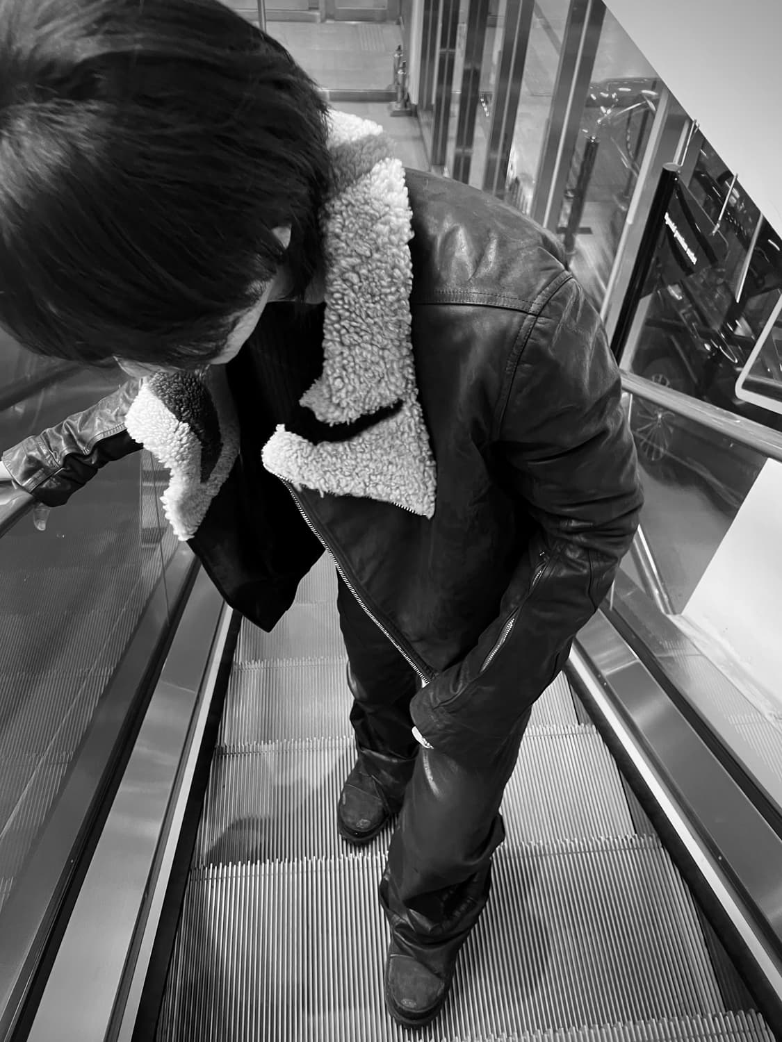 [52] 릭오웬스 22fw 바우하우스 지브라 시어링 레더 자켓 상품이미지7