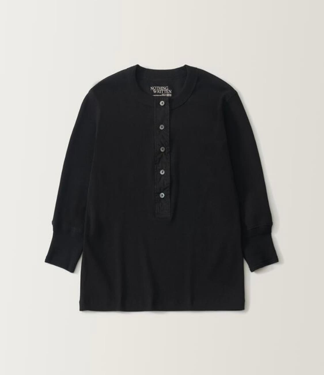 Vintage button t-shirt 블랙 상품이미지1