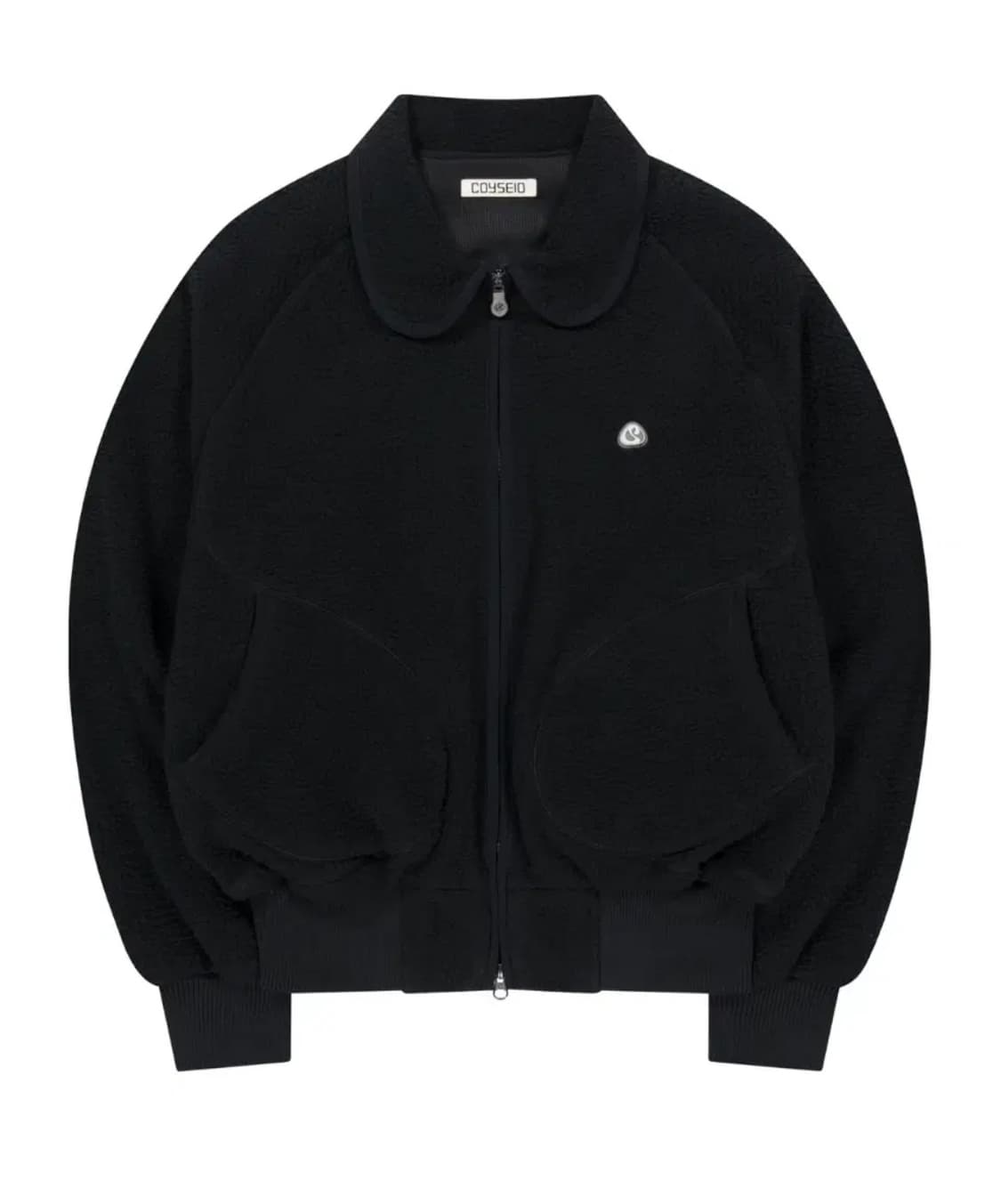코이세이오 라운드 카라 플리스 자켓 블랙 상품이미지1