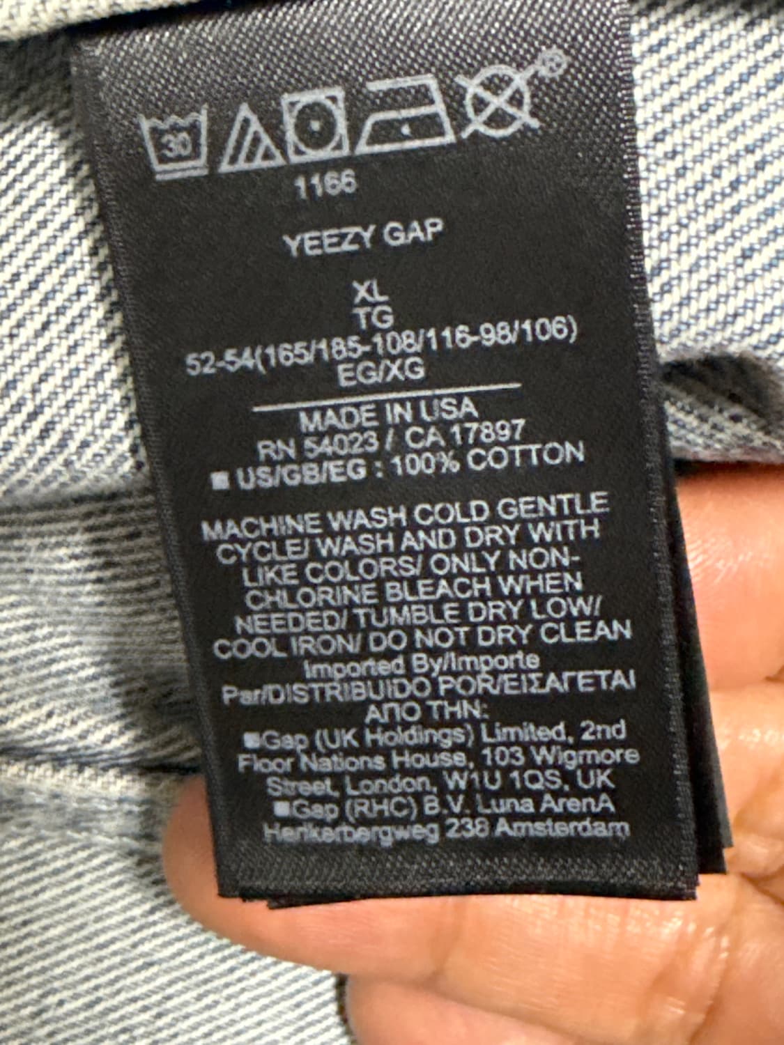 칸예 Yeezy Gap 모토 바이커 데님자켓 상품이미지6