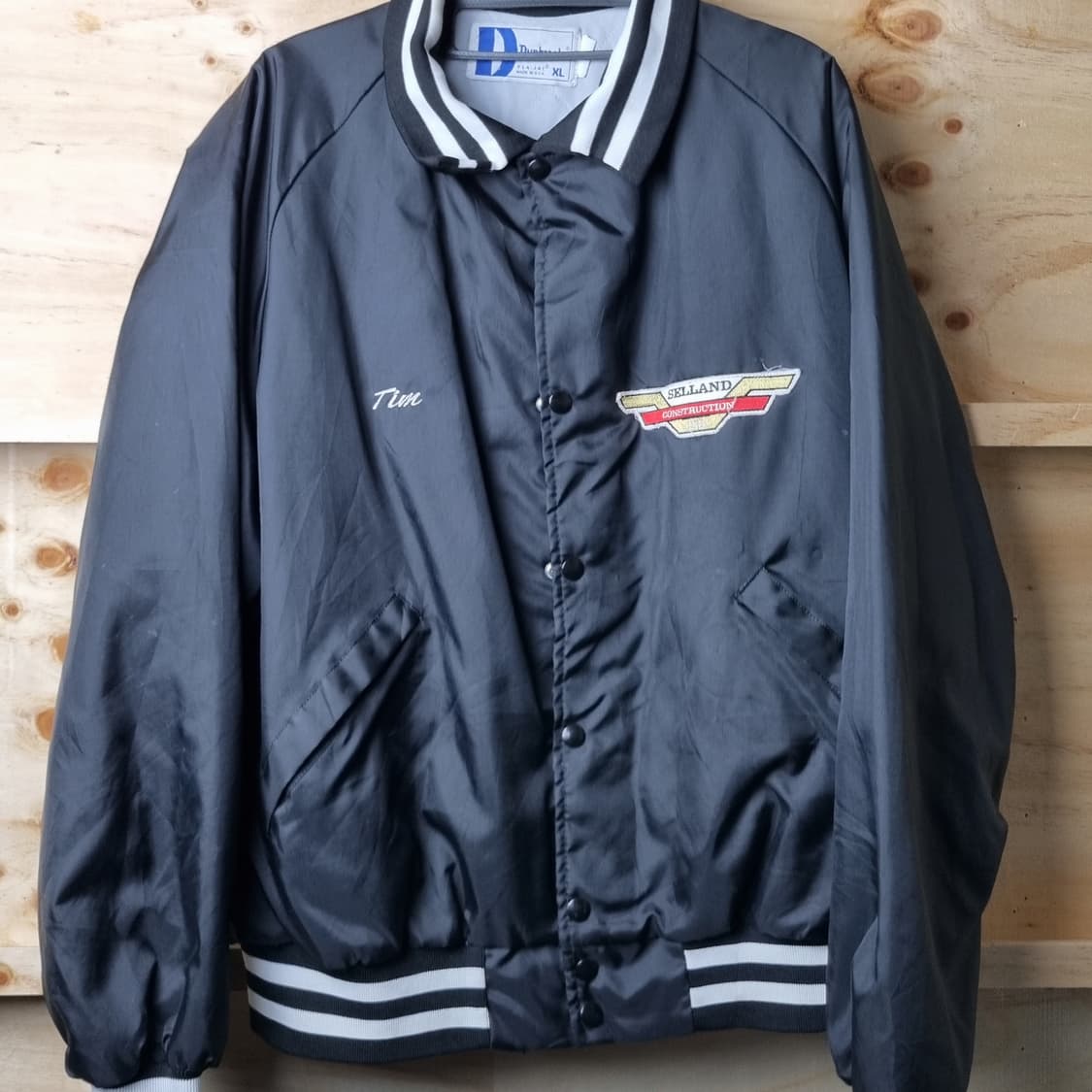 Dunbrooke PLA-JAC USA 새틴 스타디움 재킷 블랙 XL 상품이미지1