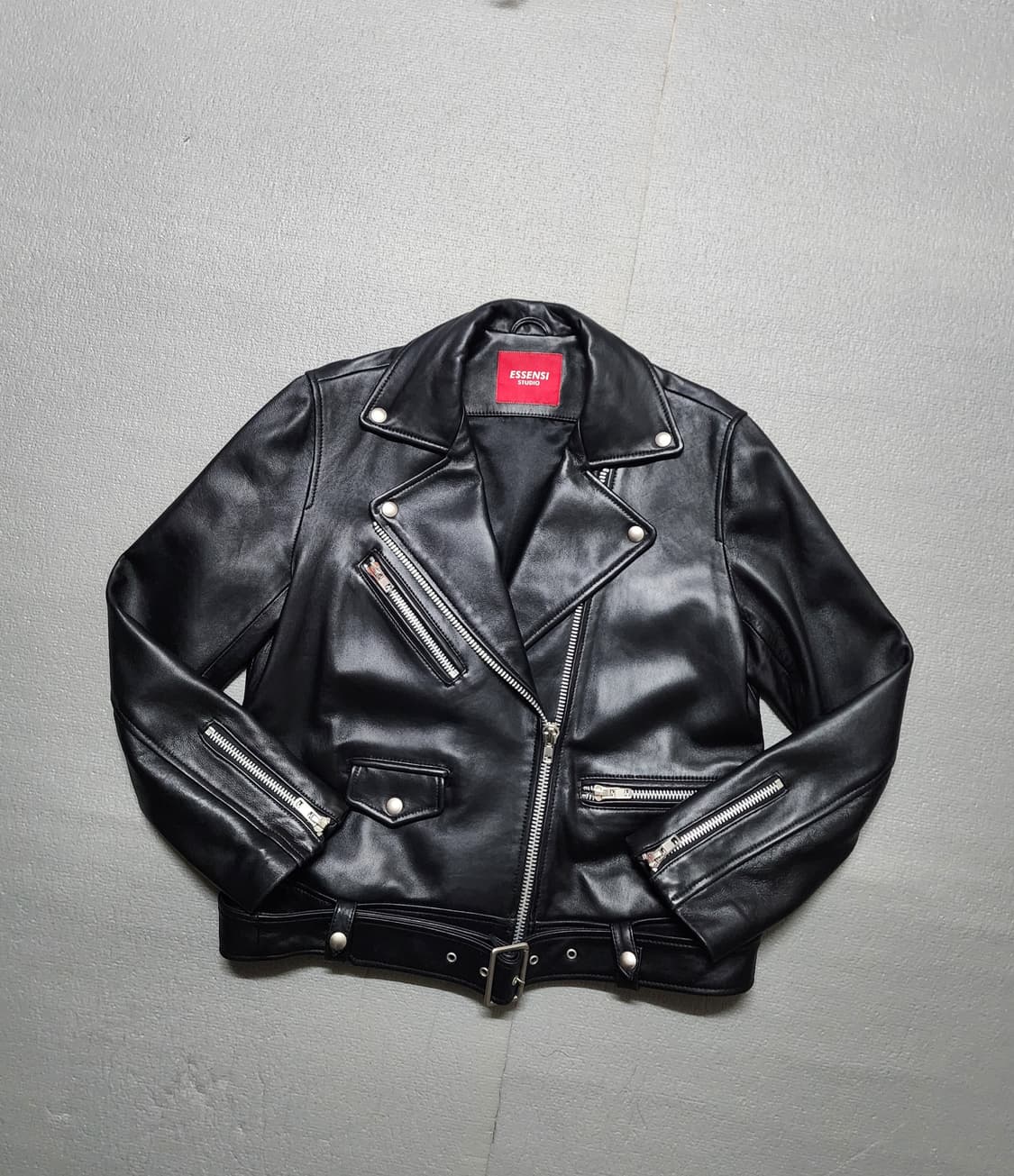 에센시 스튜디오 리얼 양가죽  라이더 자켓 공용 상품이미지1