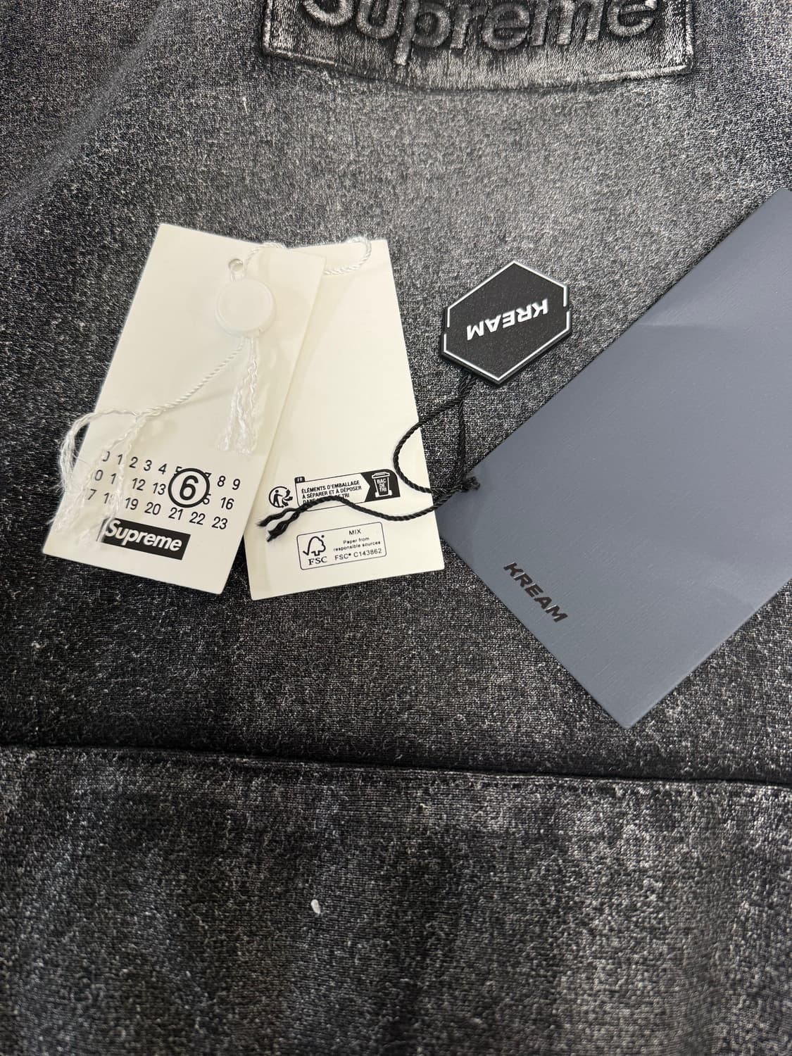 [L] 슈프림 X MM6 메종 마르지엘라 포일 박스로고 후드 상품이미지2