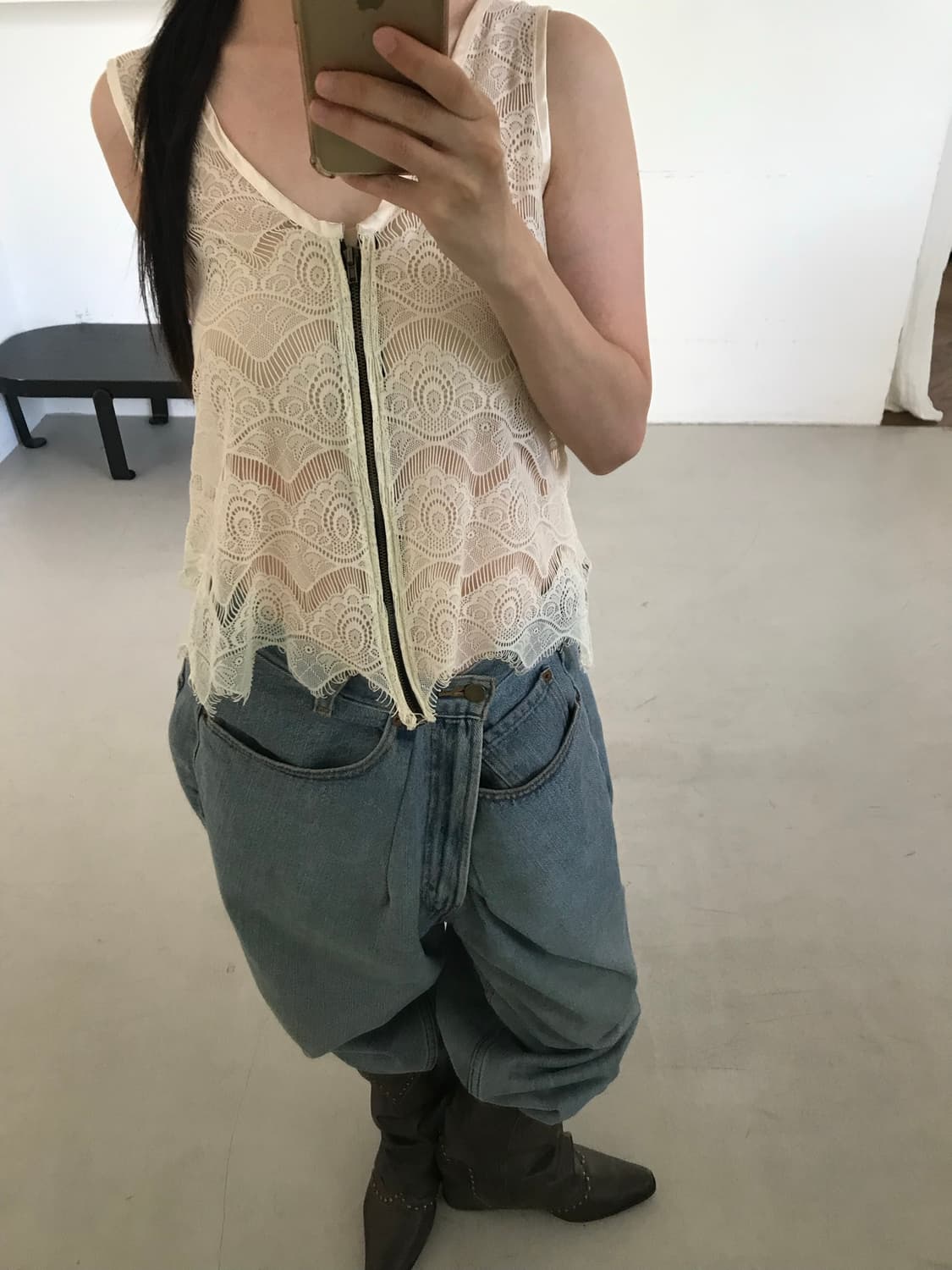 vintage lace sleeveless 상품이미지5