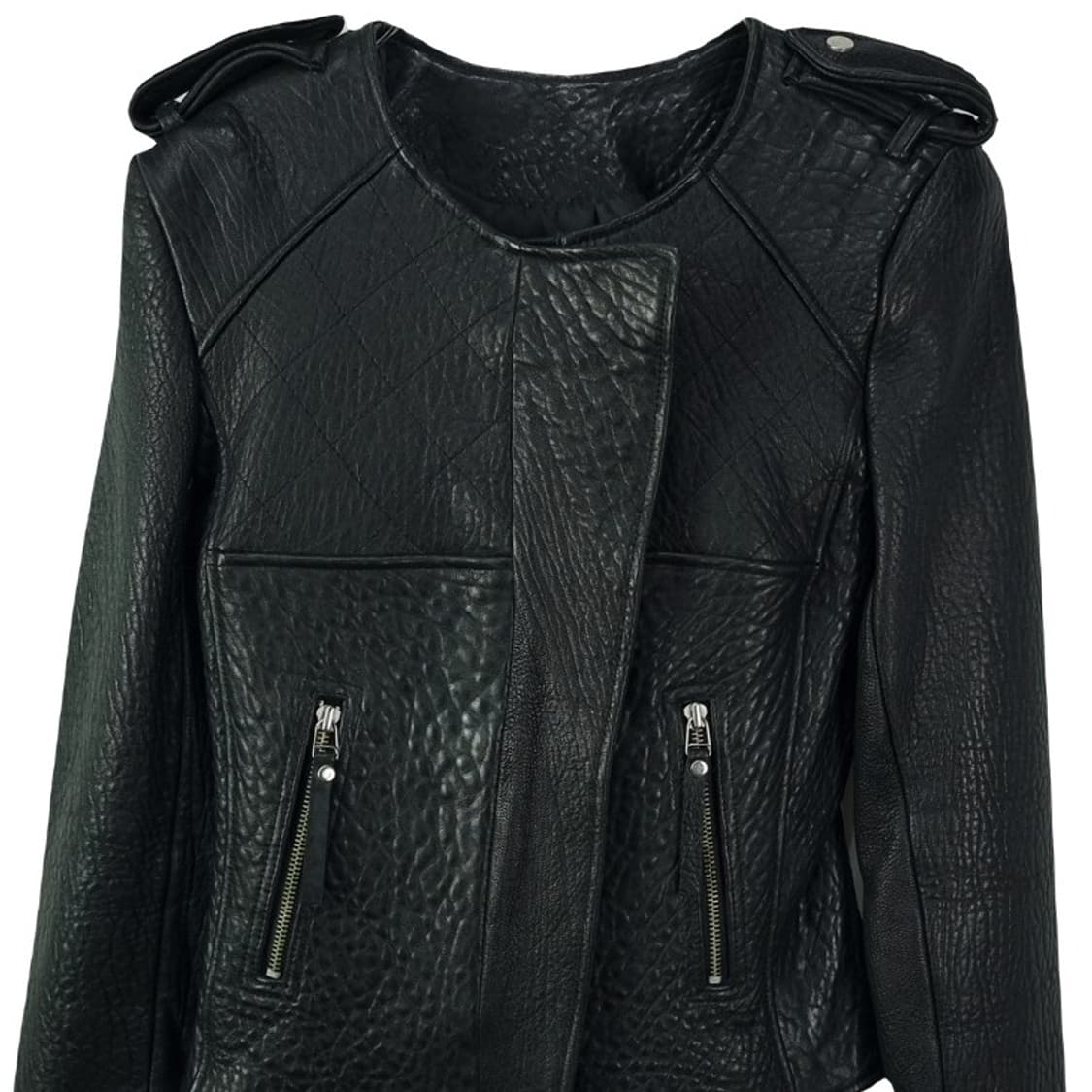 [빈티지] 리얼 램스킨 카라리스 사선 양가죽 자켓 블랙 M18819 상품이미지4