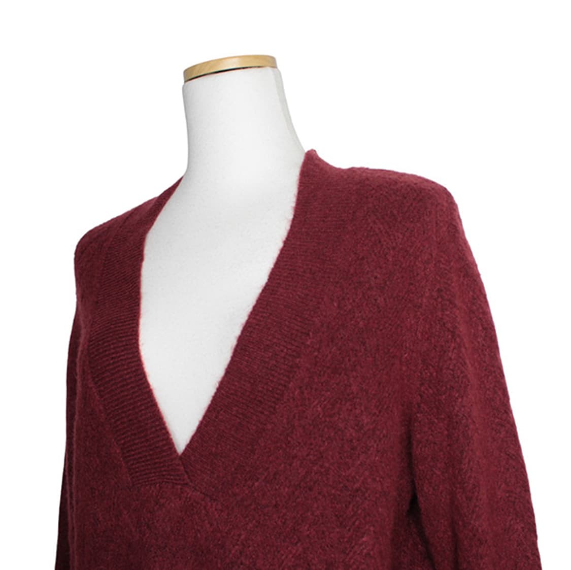 치코스 브이넥 버건디 니트 상의 66, 77 상품이미지4