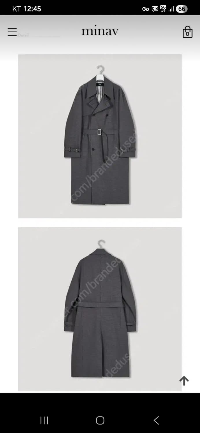 미나브  트렌치코트 L (100사이즈) 그레이색상 상품이미지5