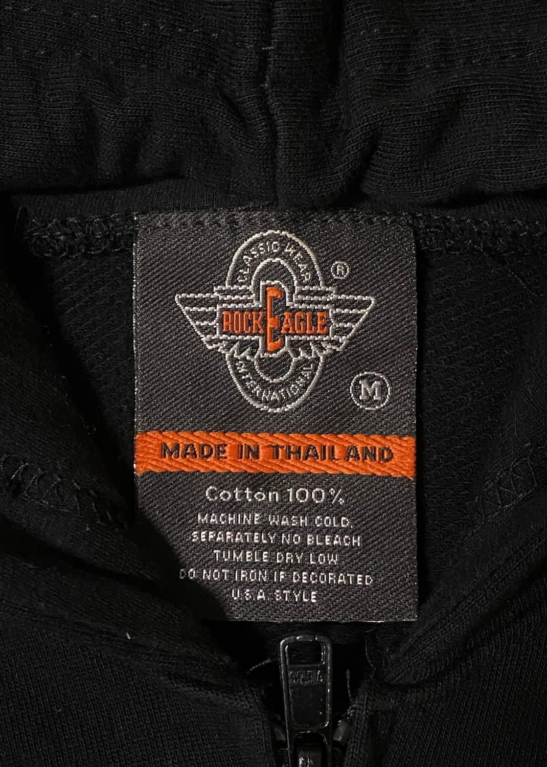 Rock Eagle 블랙 늑대 프린팅 후드 집업 M 상품이미지5