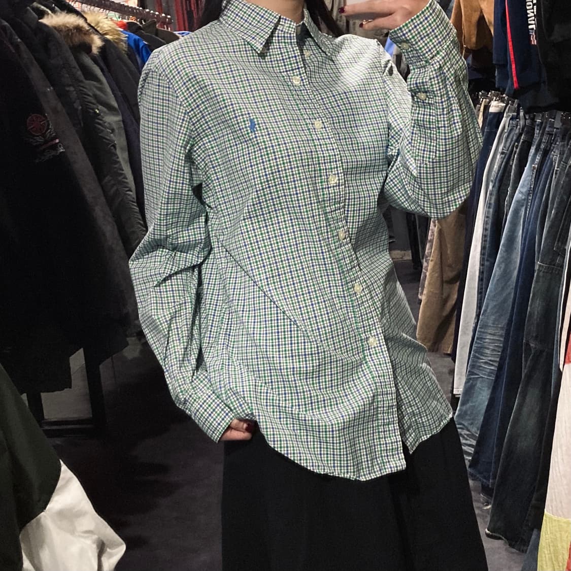 [IM] 폴로 랄프로렌 테터솔 체크 셔츠 그린 블루 상품이미지4