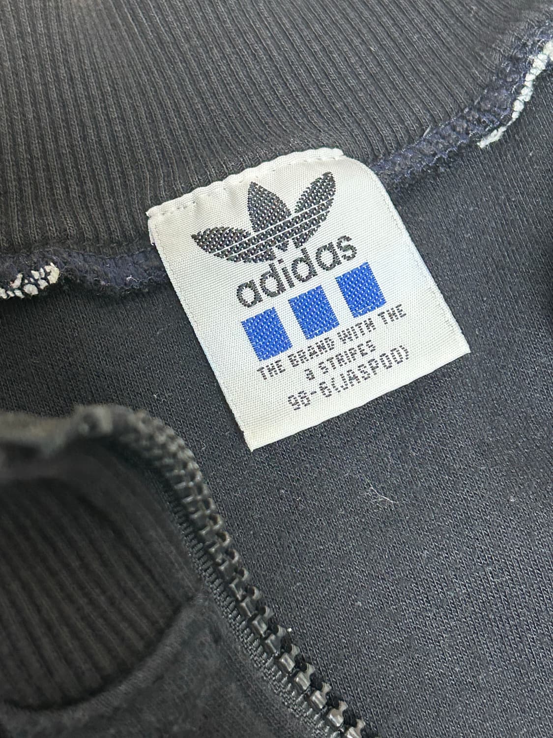 90s 아디다스 스카이블루 빅로고 스웻 풀집업 자켓 상품이미지8