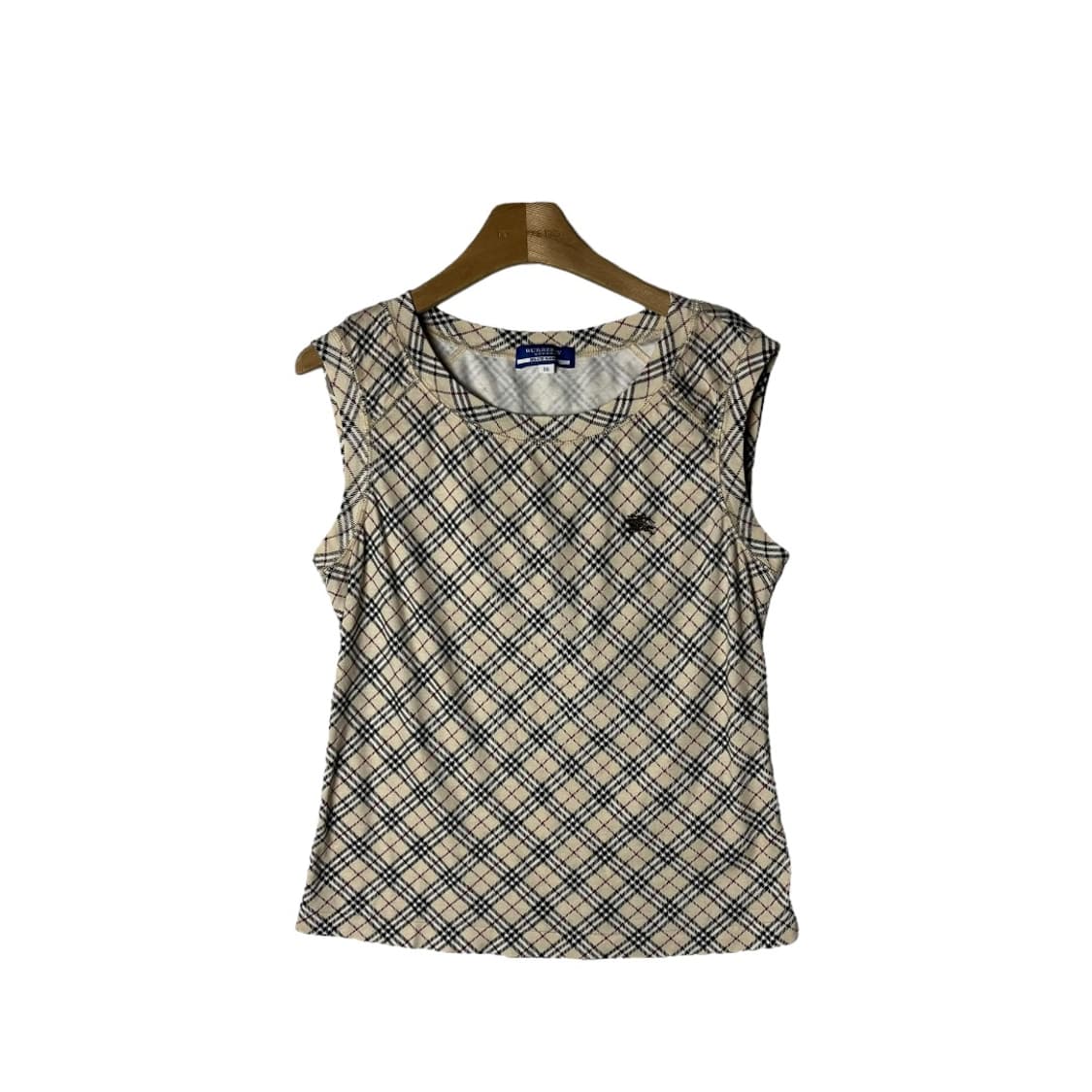 [Burberry] 버버리 블루라벨 아웃스티치 체크 슬리브리스 상품이미지1
