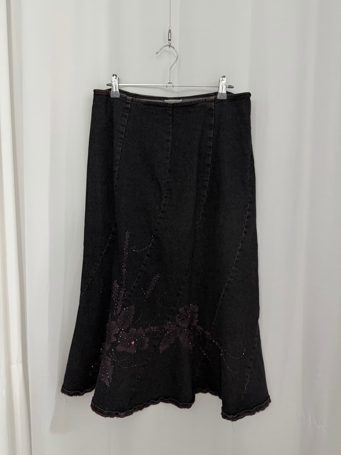 Flower denim skrit 상품이미지1