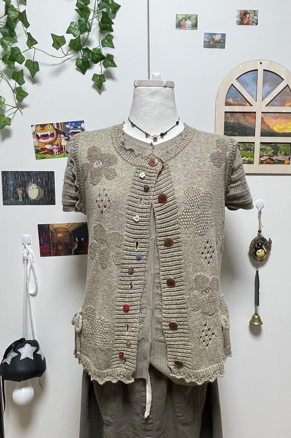 모리걸 베이지+카키 펀칭상의세트 상품이미지1