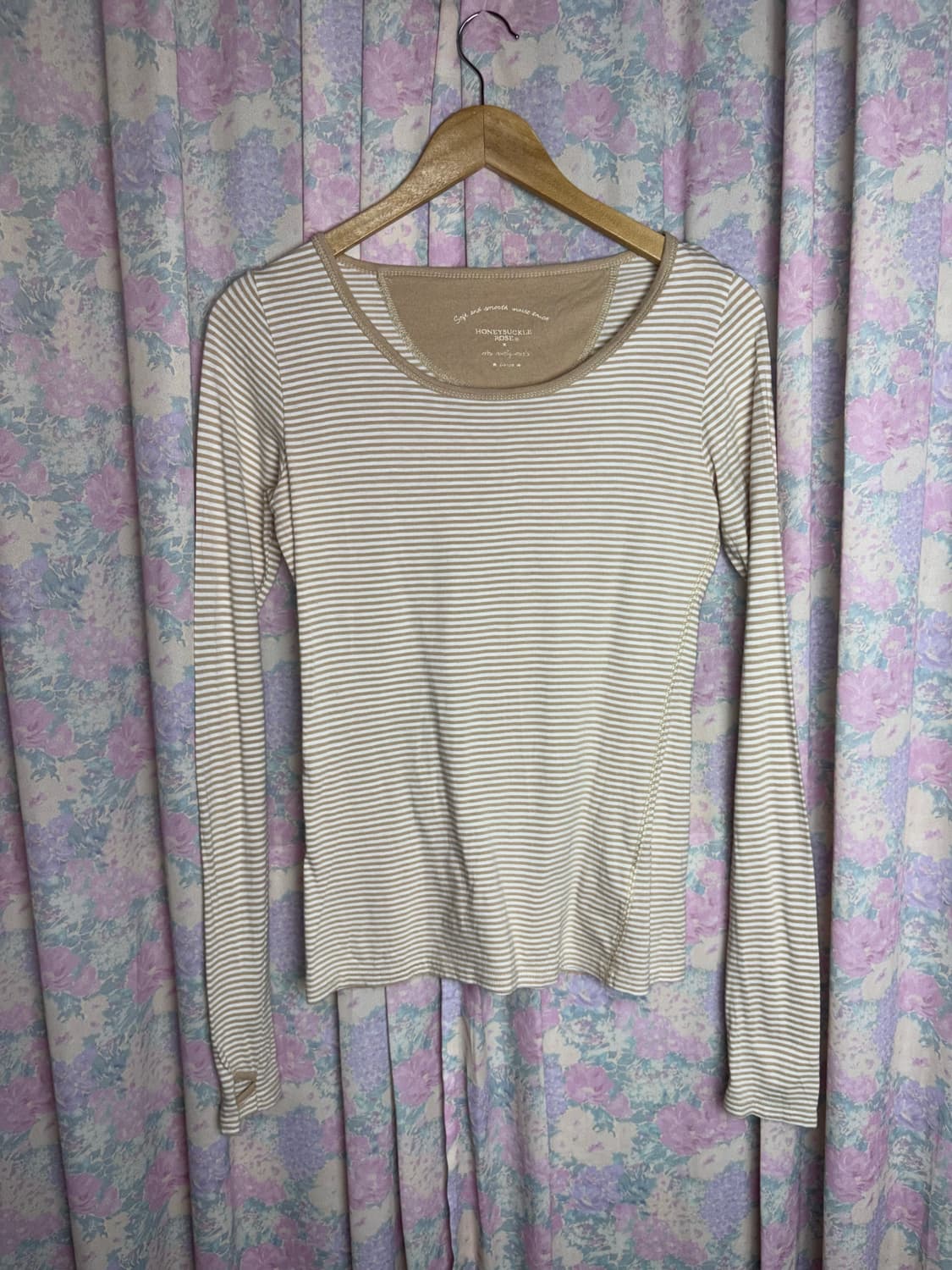 베이지 스트라이프 이너 티셔츠 상품이미지5