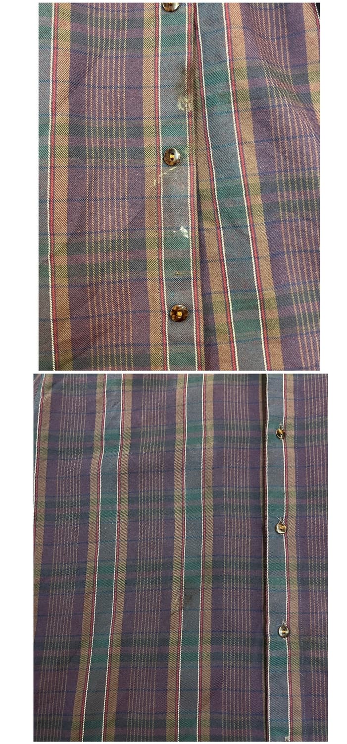 빈티지 울 체크 셔츠 퍼플 L #csz3395 상품이미지5