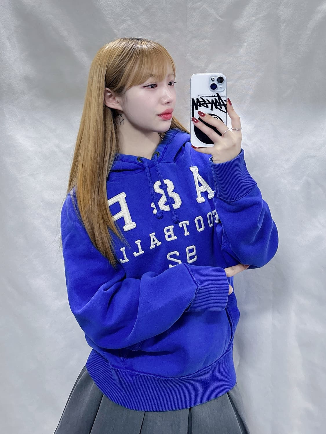 아베크롬비 블루 풋볼 빅로고 후드  상품이미지1