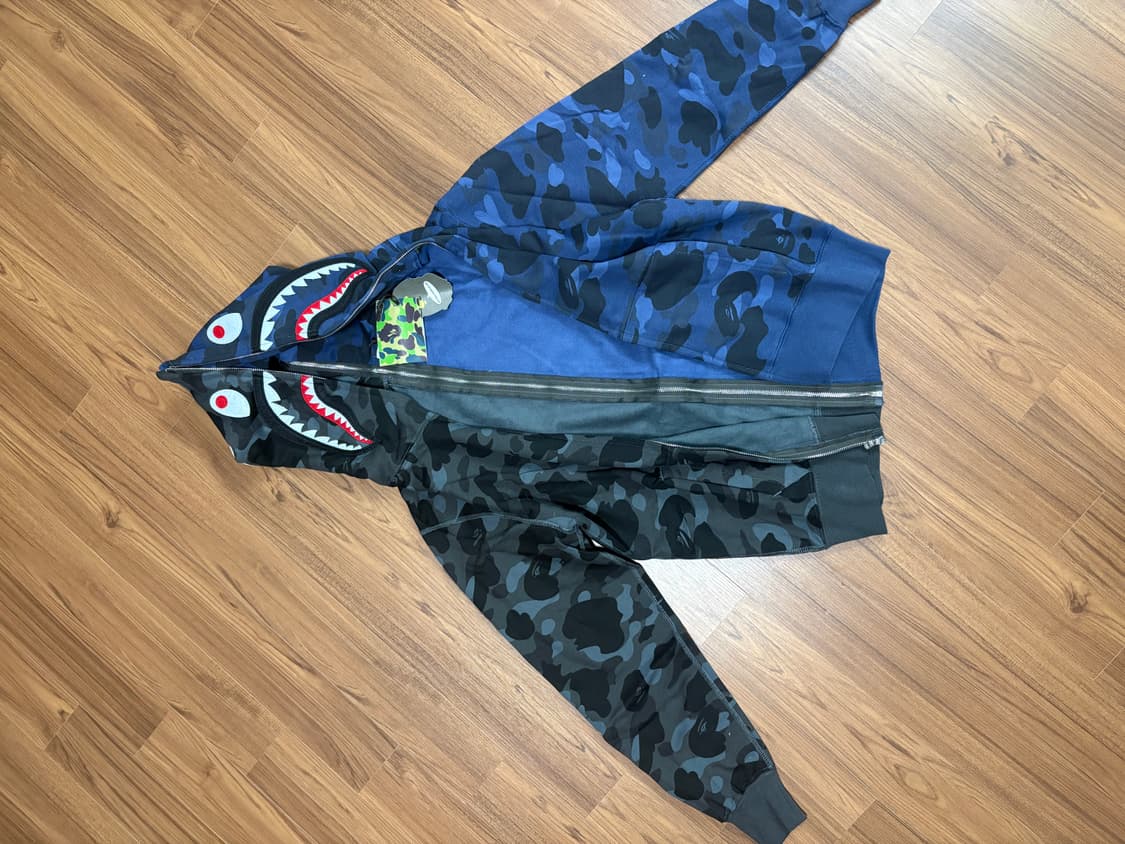 베이프 샤크후드 아수라 흑청 새상품 상품이미지1