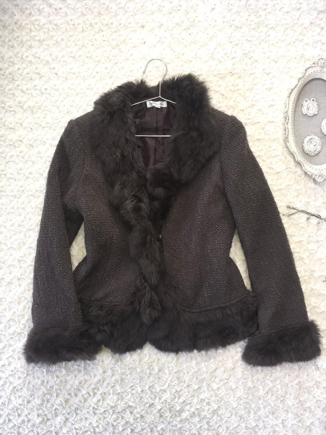 jpn vintage rabbit fur tweed wool jk 상품이미지4