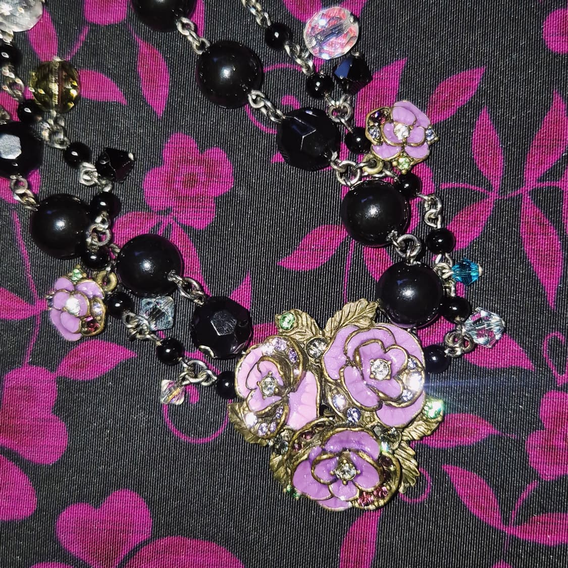 04s 안나수이 엔틱 퍼플 빅 로즈 레이어드 초커 상품이미지10