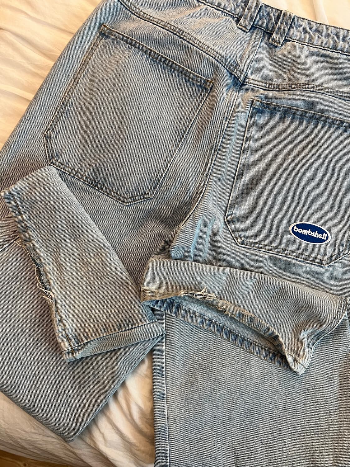 bombshell 루즈핏 베기 데님 라이트 워시 32x32 상품이미지5