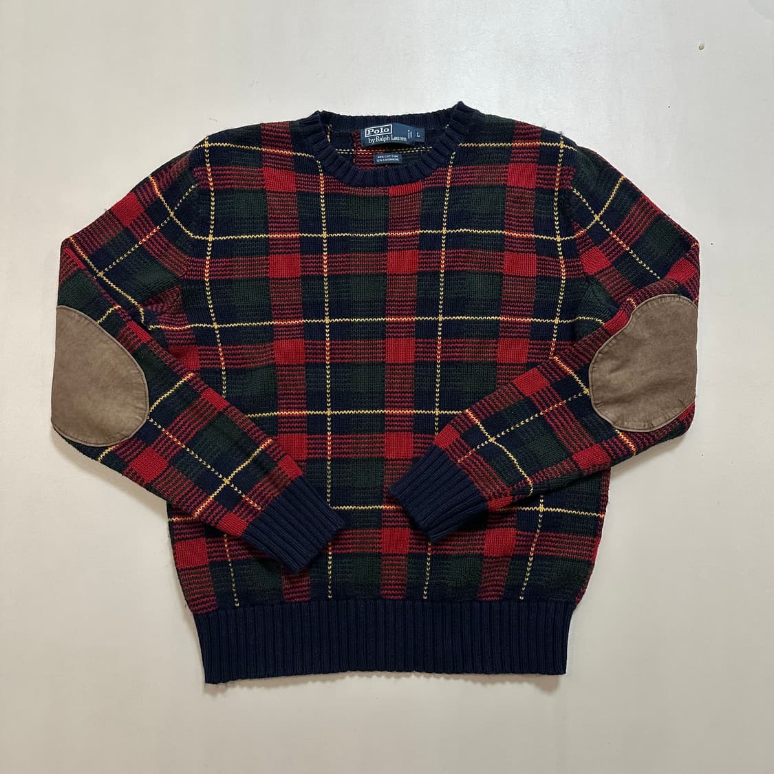 폴로 랄프로렌 캐시미어 엘보패치 타탄체크 상품이미지1