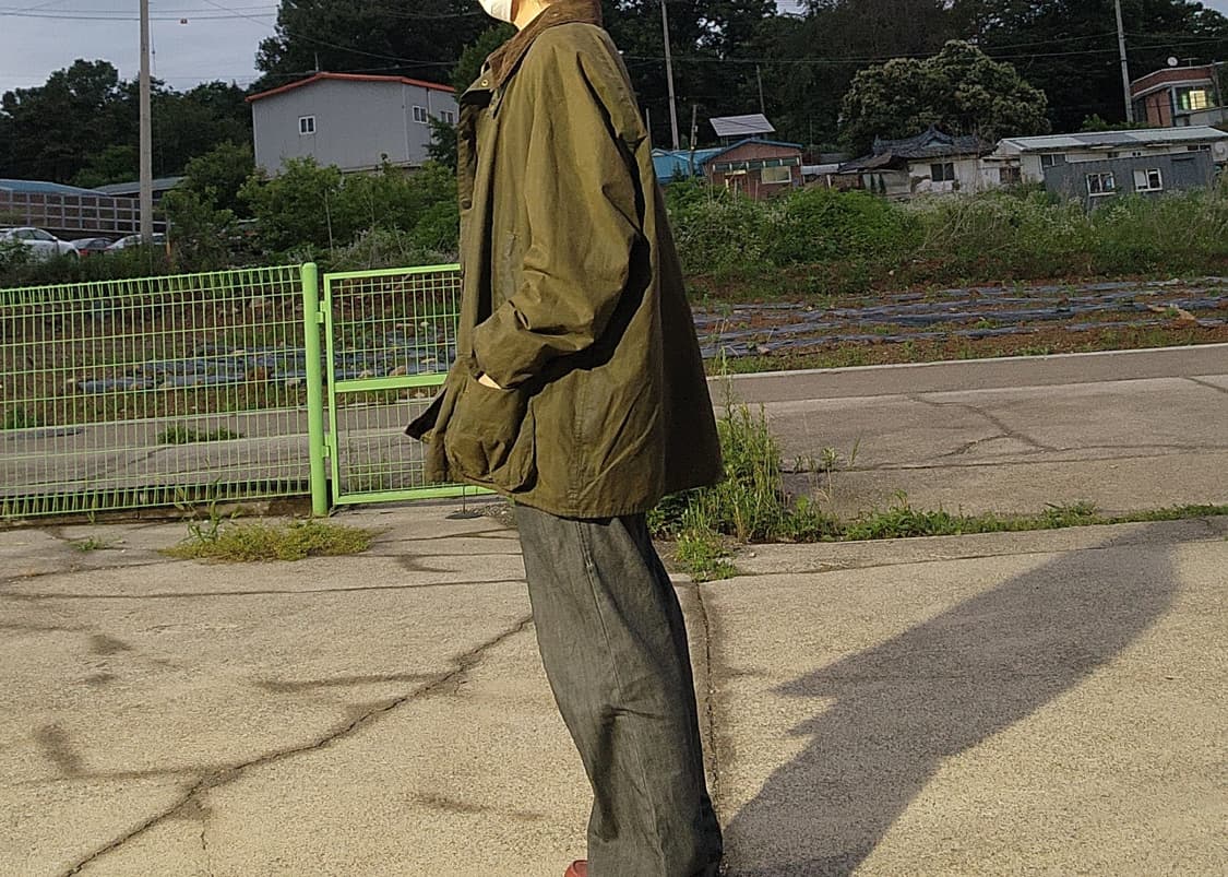 90년대 바버 뷰포트 자켓 올리브 내피포함 XL 상품이미지3