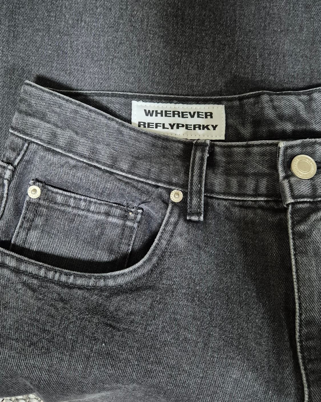 리플라이퍼키 와이드 데님 (Galaxy Black) S사이즈 상품이미지3