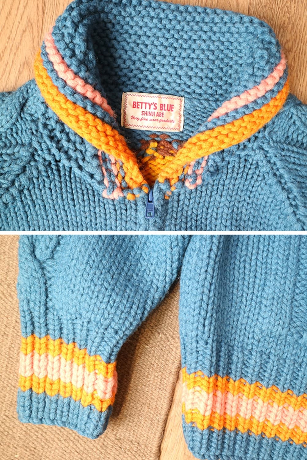 일본판 90S BETTY'S BLUE SHINJI ABE 코위찬 스웨터 상품이미지4