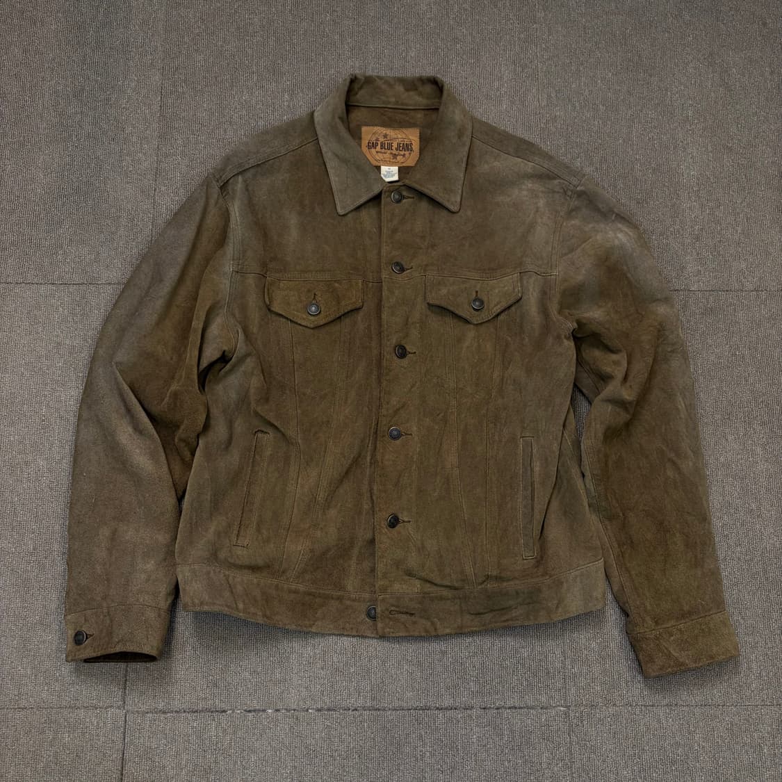 90‘s gap 소가죽 레더 트러커 자켓 m 상품이미지1
