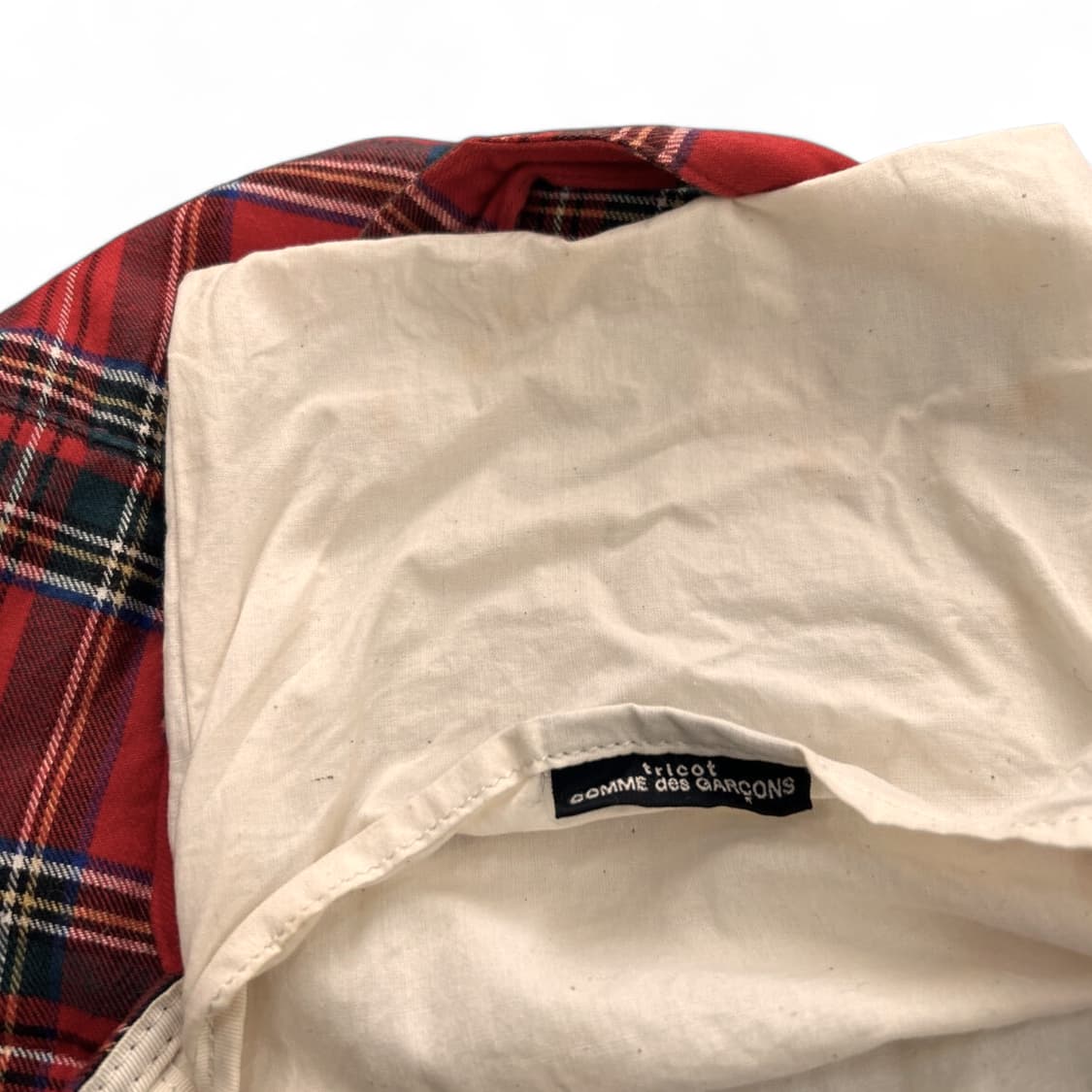 꼼데가르송 트리콧 타탄체크 빅토트백 상품이미지5