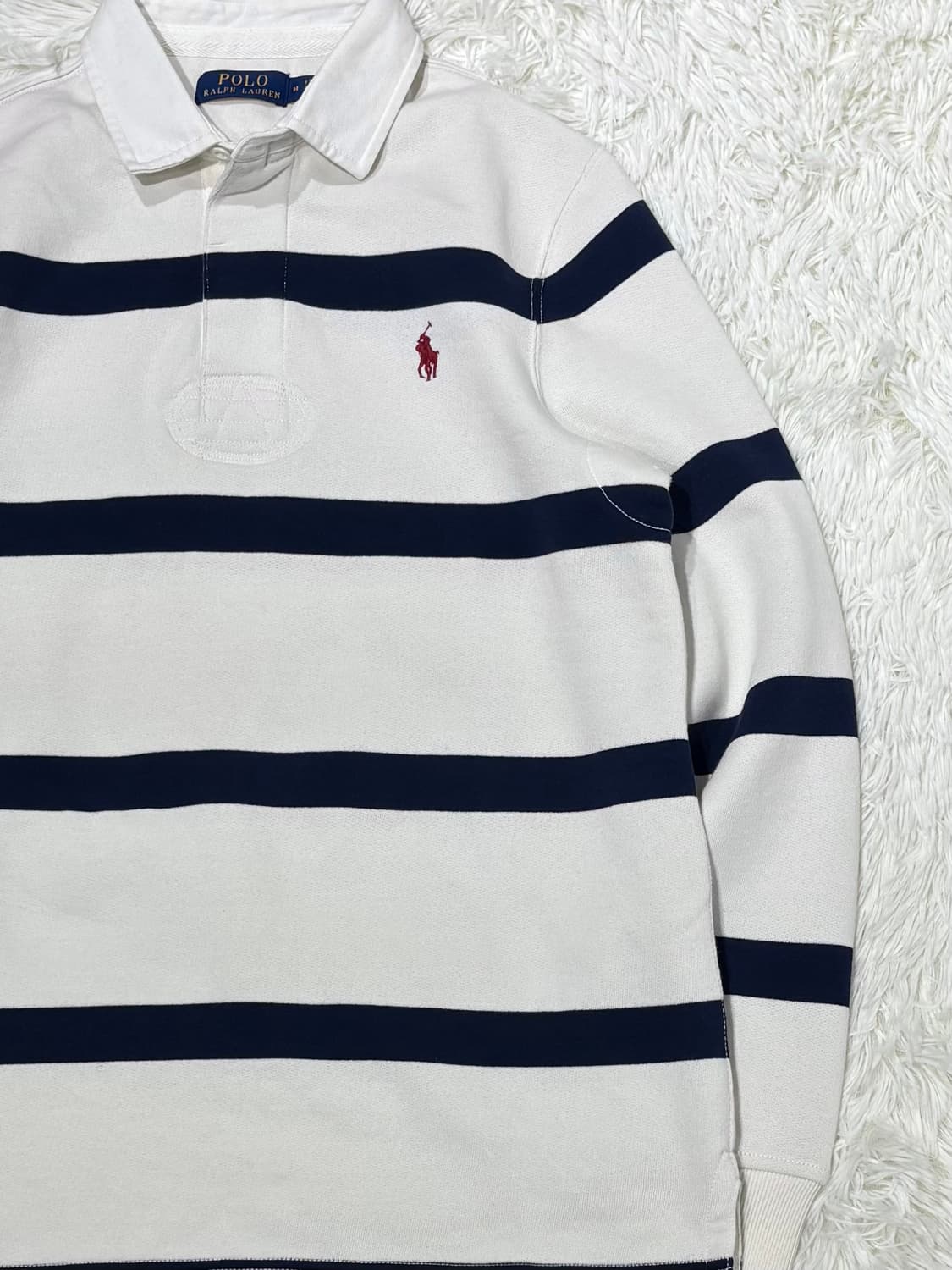 폴로랄프로렌 qr 레드포니 스트라이프 럭비티 상품이미지5