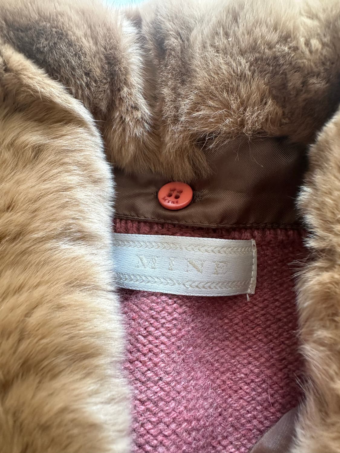 [정가70.새상품급] MINE 리얼 밍크퍼 울100 가디건 마인 상품이미지2