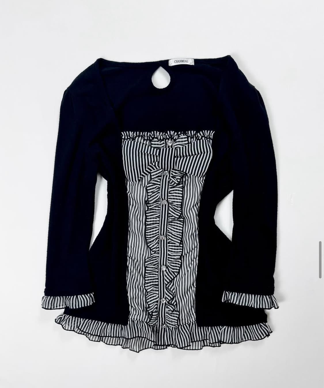 블랙 체크 로걀 탑 상품이미지1