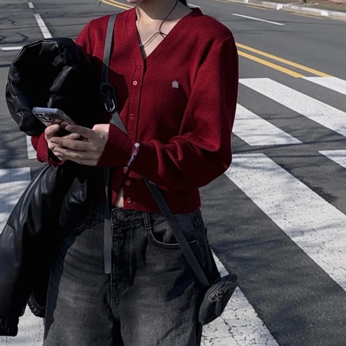 배드블러드 레드 가디건 상품이미지4
