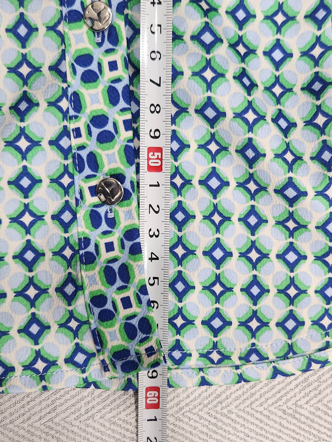 [S] 새상품 자라 ZARA 패턴 블라우스 셔츠 S 블루그린 상품이미지9