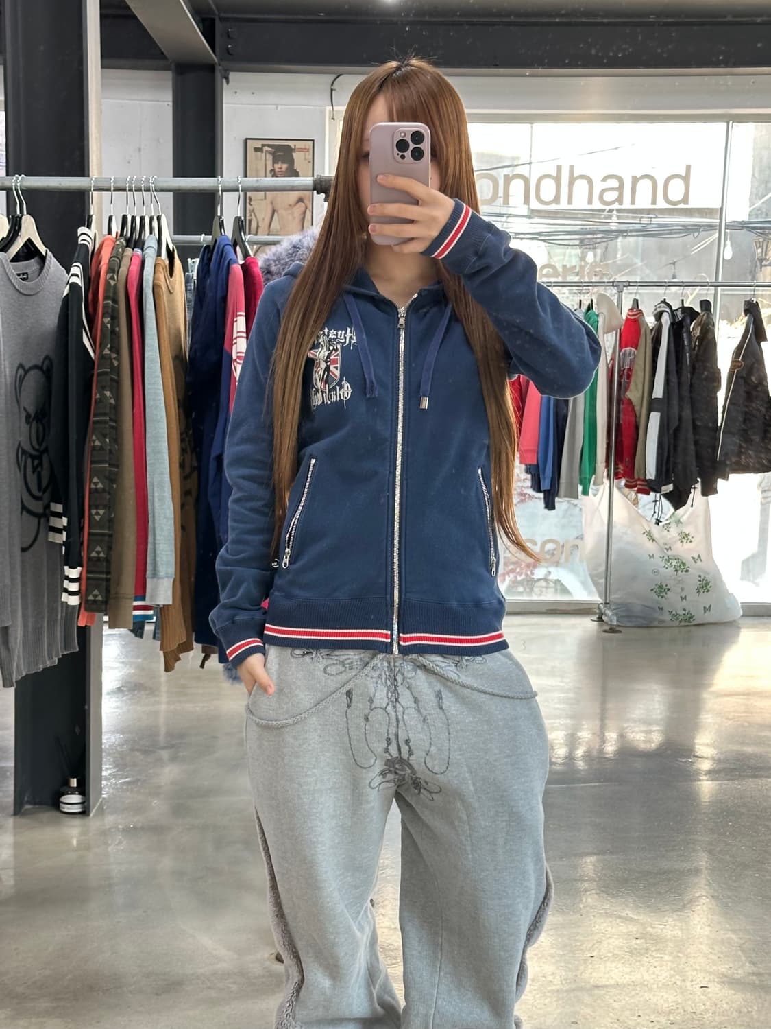 히스테릭글래머 아카이브 히스걸 성조기 후드집업 상품이미지2