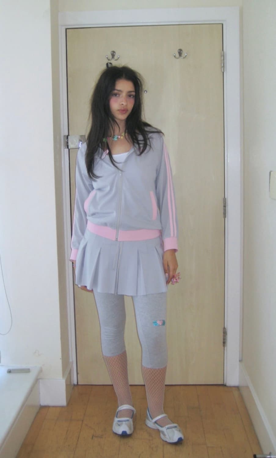 퍼피북클럽 PBC mesh zip up set (gray) 상품이미지1
